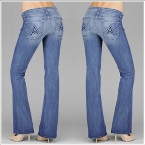 7 FAM Mankind A Pocket Design Boot Cut Flare Light Blue Wash Denim Jeans 27